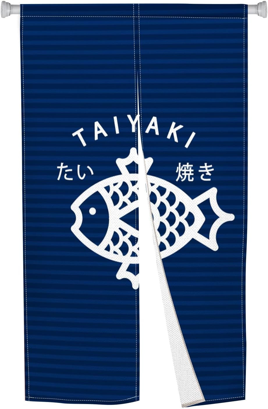 Traditional Japanese Noren Door Curtain with Taiyaki Print