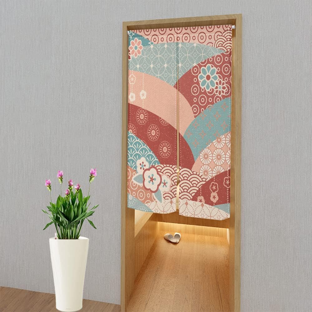 Leowefowa Traditional Japanese Noren Door Curtain