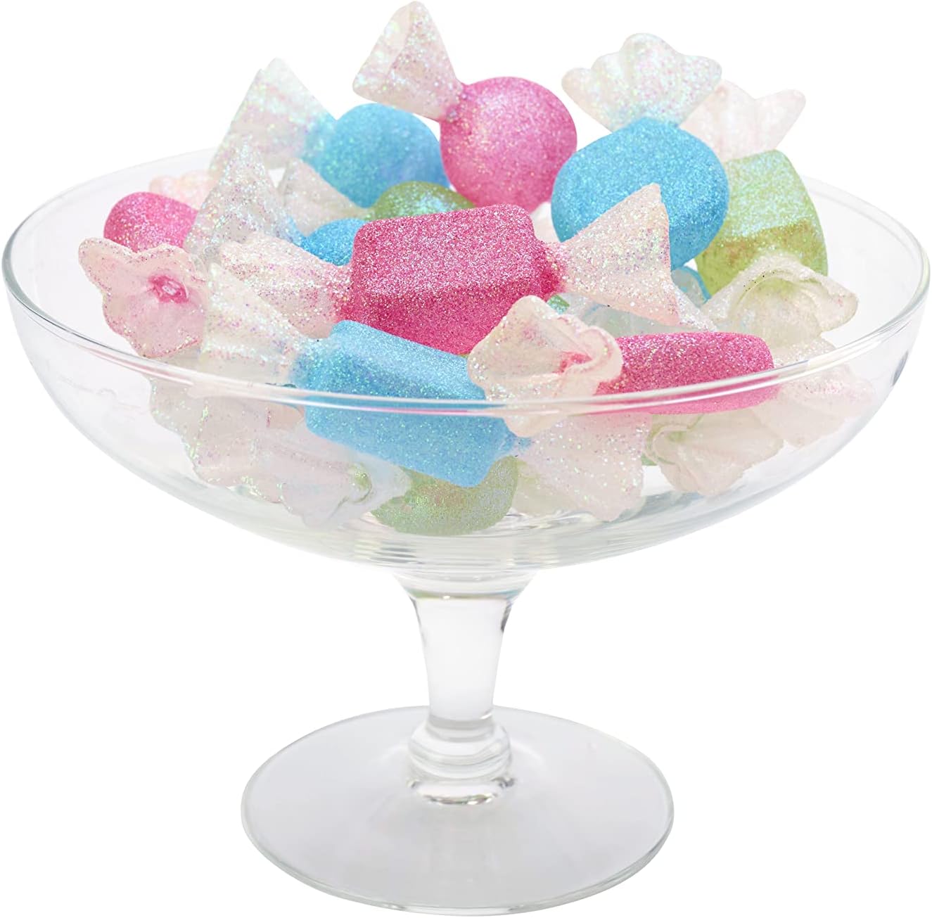 Christmas Traditions 3 to 35 Inch Iridescent Glitter Candy Ornaments Set of 9