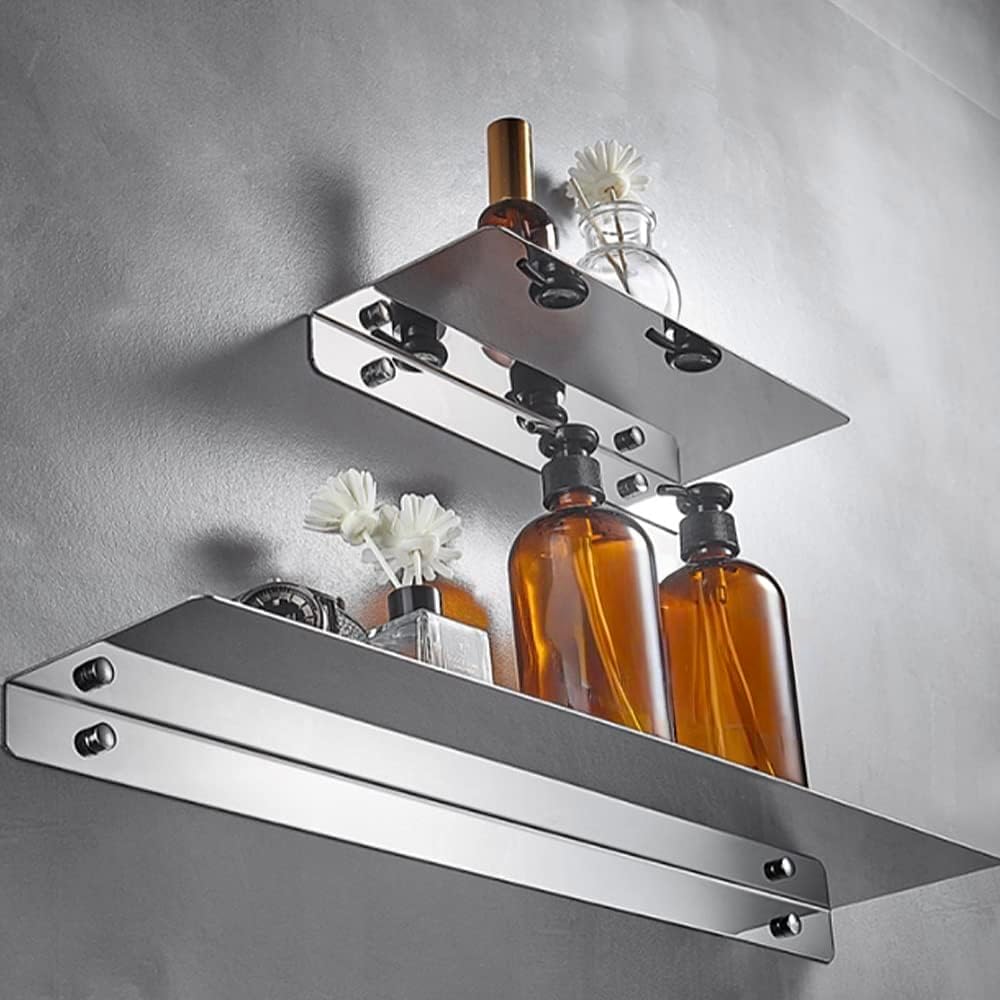 16 Inch Stainless Steel Wall Mounted Floating Shelf Decor