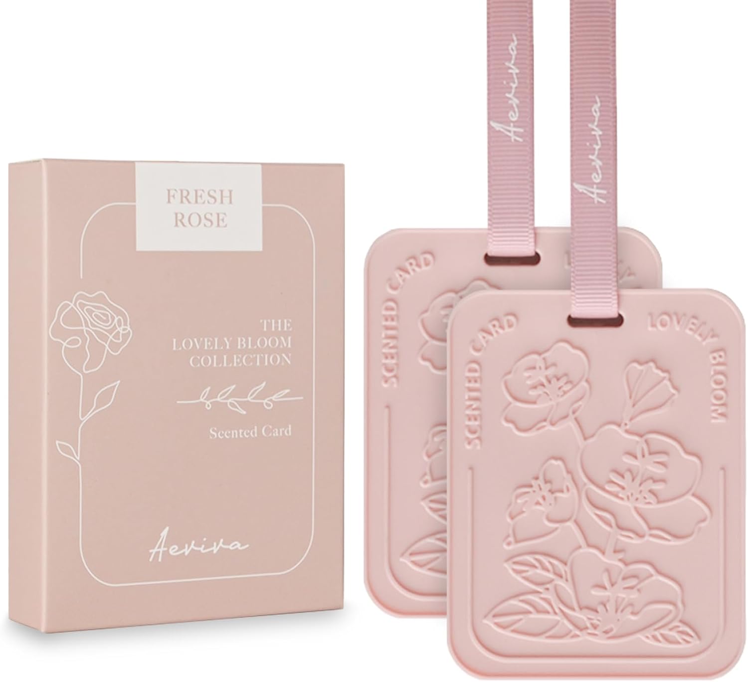 Aeviva 2 Pack Fresh Rose Scented Sachets for Car and Home Use