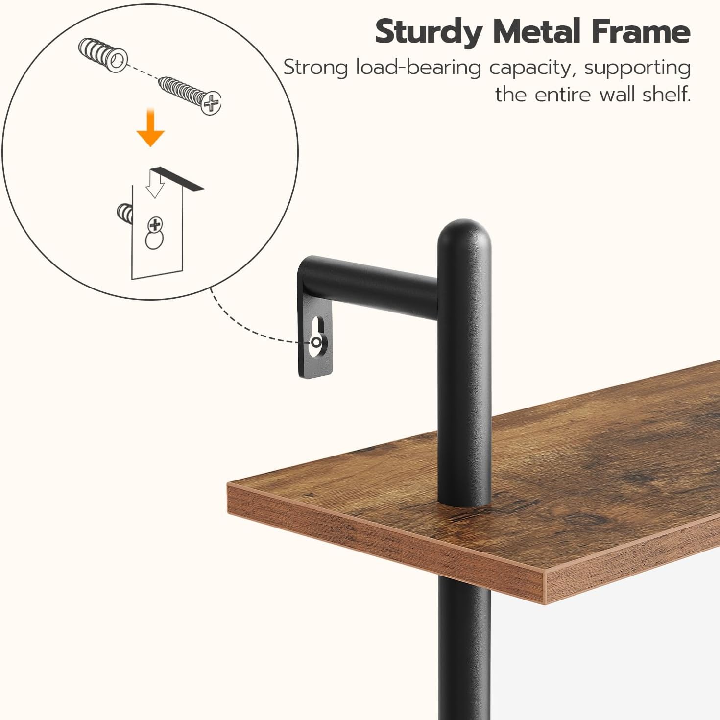 HOOBRO 30 Floating Shelves Wall Mount 2-Tier Industrial Pipe Storage