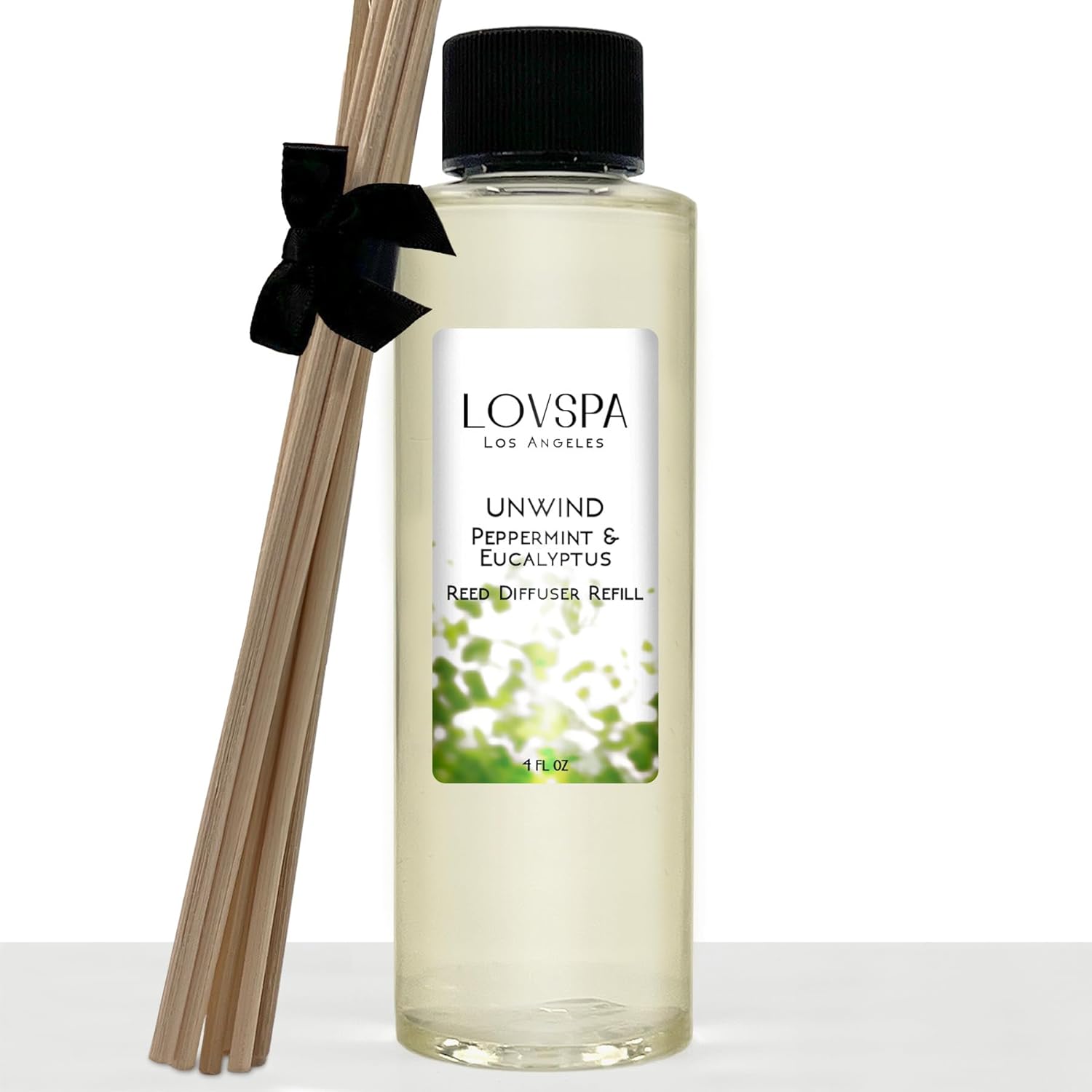 LOVSPA Unwind Peppermint Eucalyptus Diffuser Oil Refill with Reeds