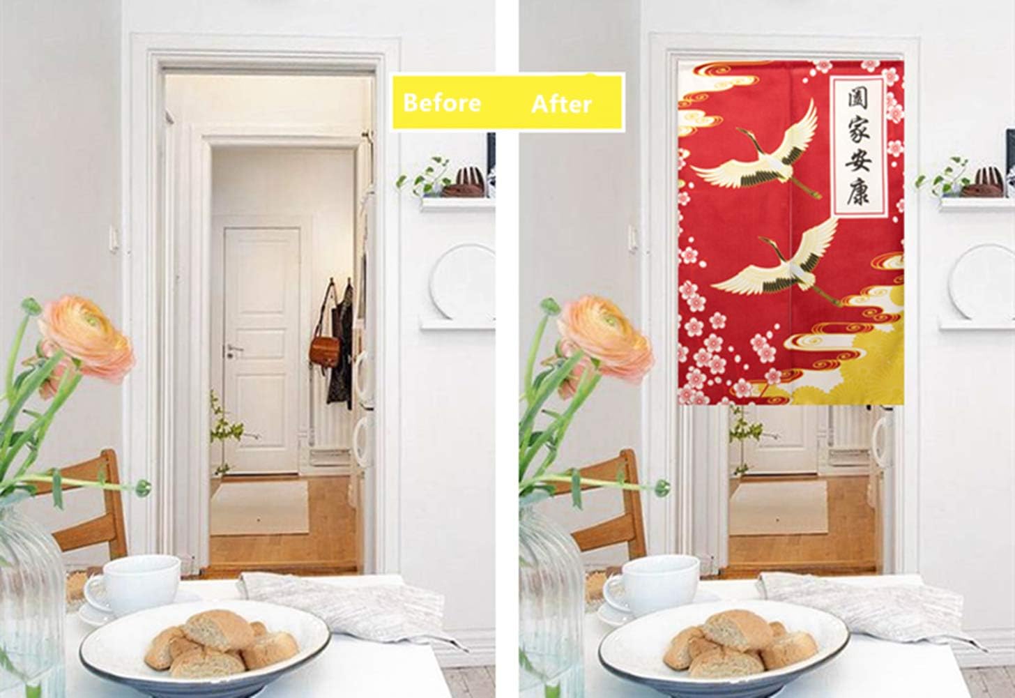 BAIHT HOME Door Curtain with Lucky Cat Design