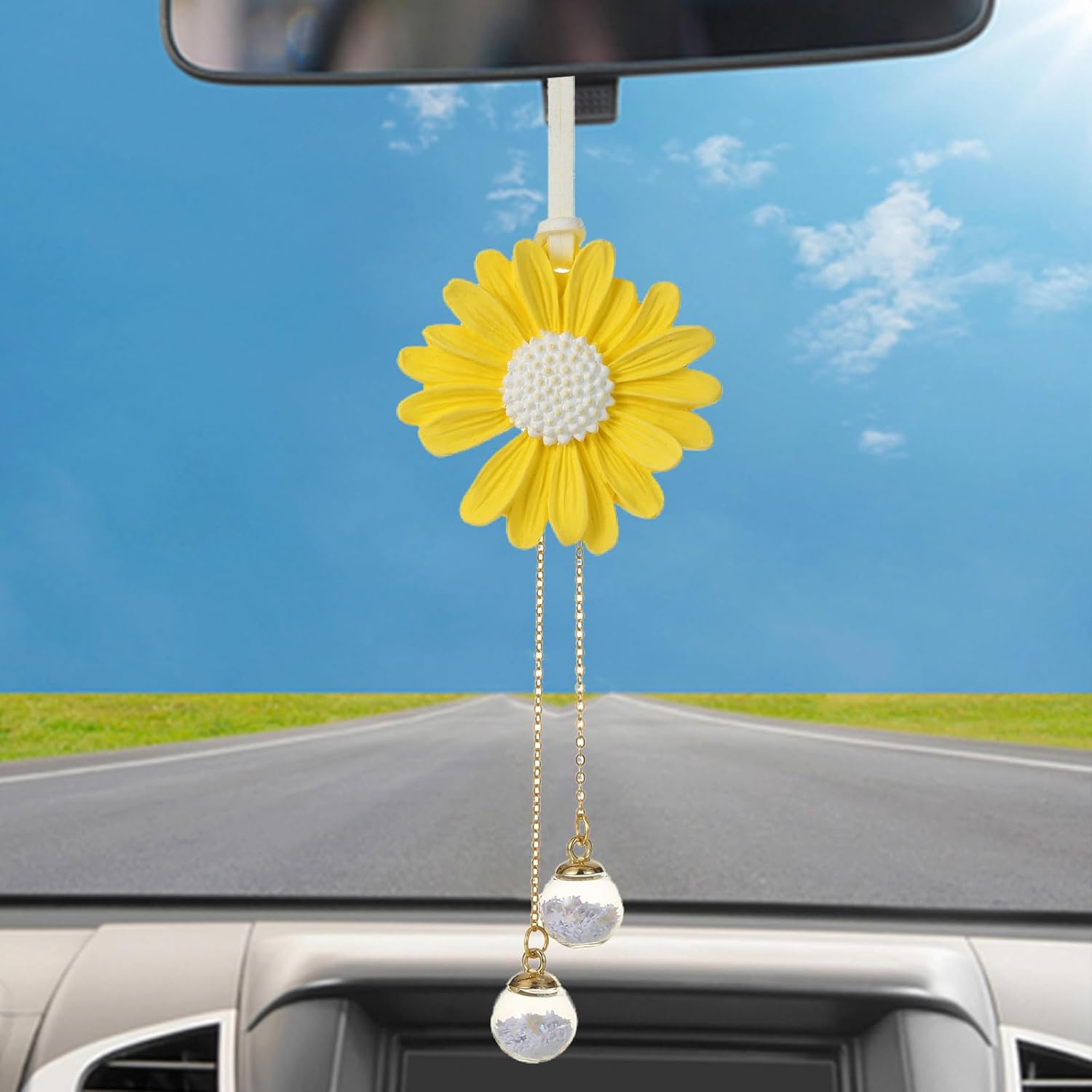 Chrysanthemum Car Decor - Rear View Mirror Accessory