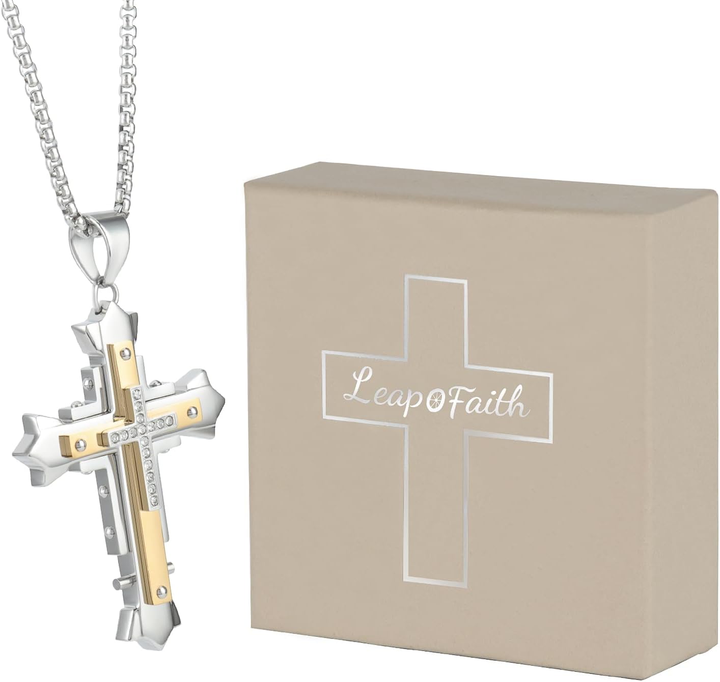 Christian Cross Pendant for Car Mirror and Necklace