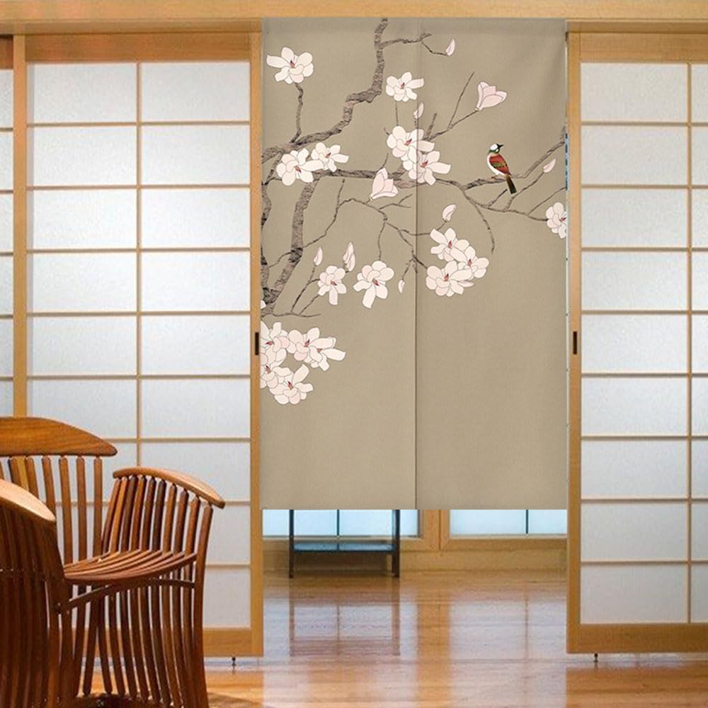 Chickwin Japanese Door Curtain Red Sun Design