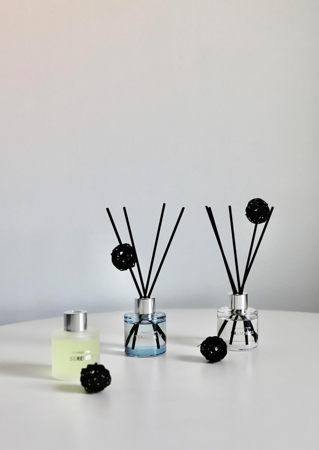 AromaSphere Reed Diffuser Set of 3 Eucalyptus Jasmine Lemongrass