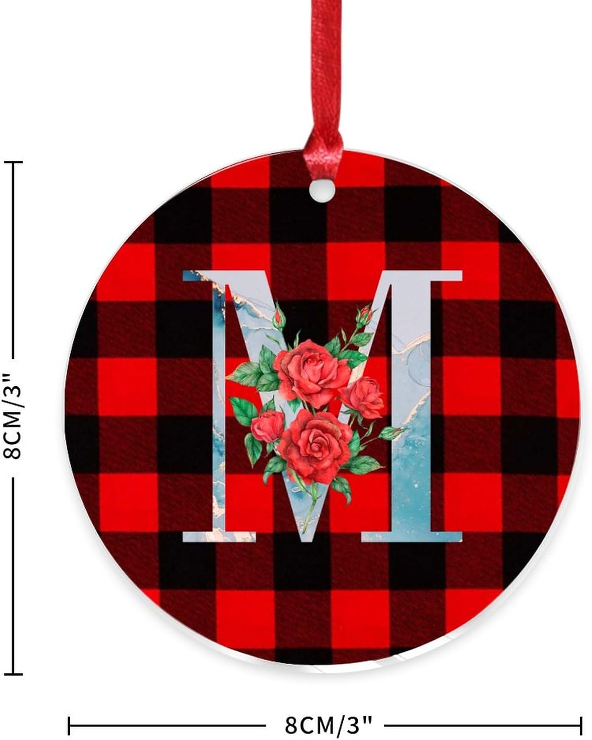 Acrylic Christmas Ornaments 2023 Blue Initial M Decorative Hanging Baubles