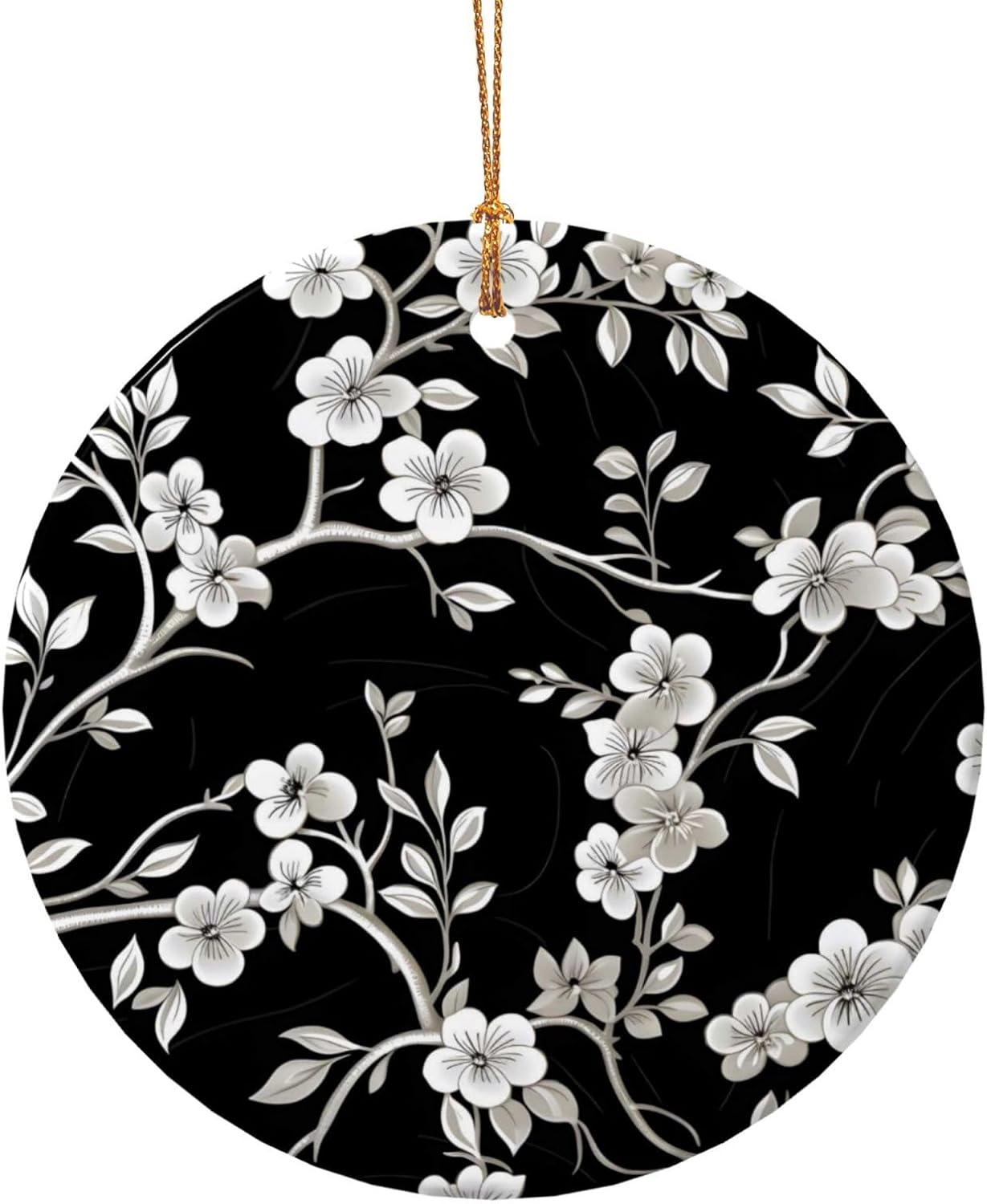Cherry Blossom Ceramic Pendant Christmas Ornament Decor