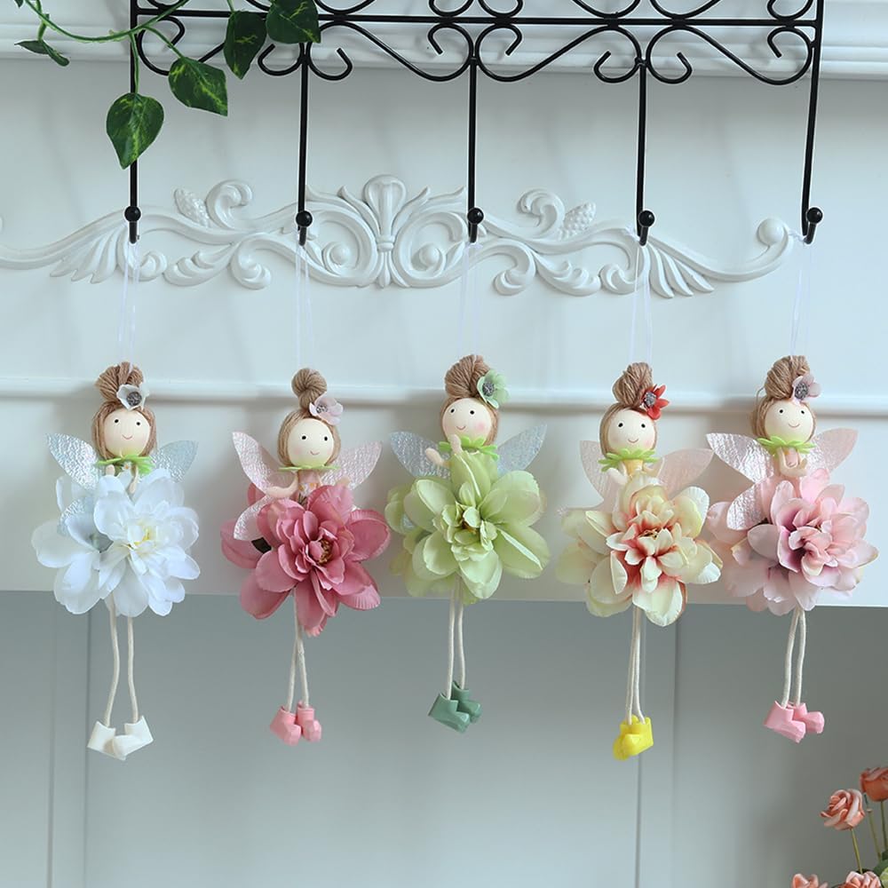 GIHOO Spring Flower Angel Doll Hanging Ornament 5pcs 78inch