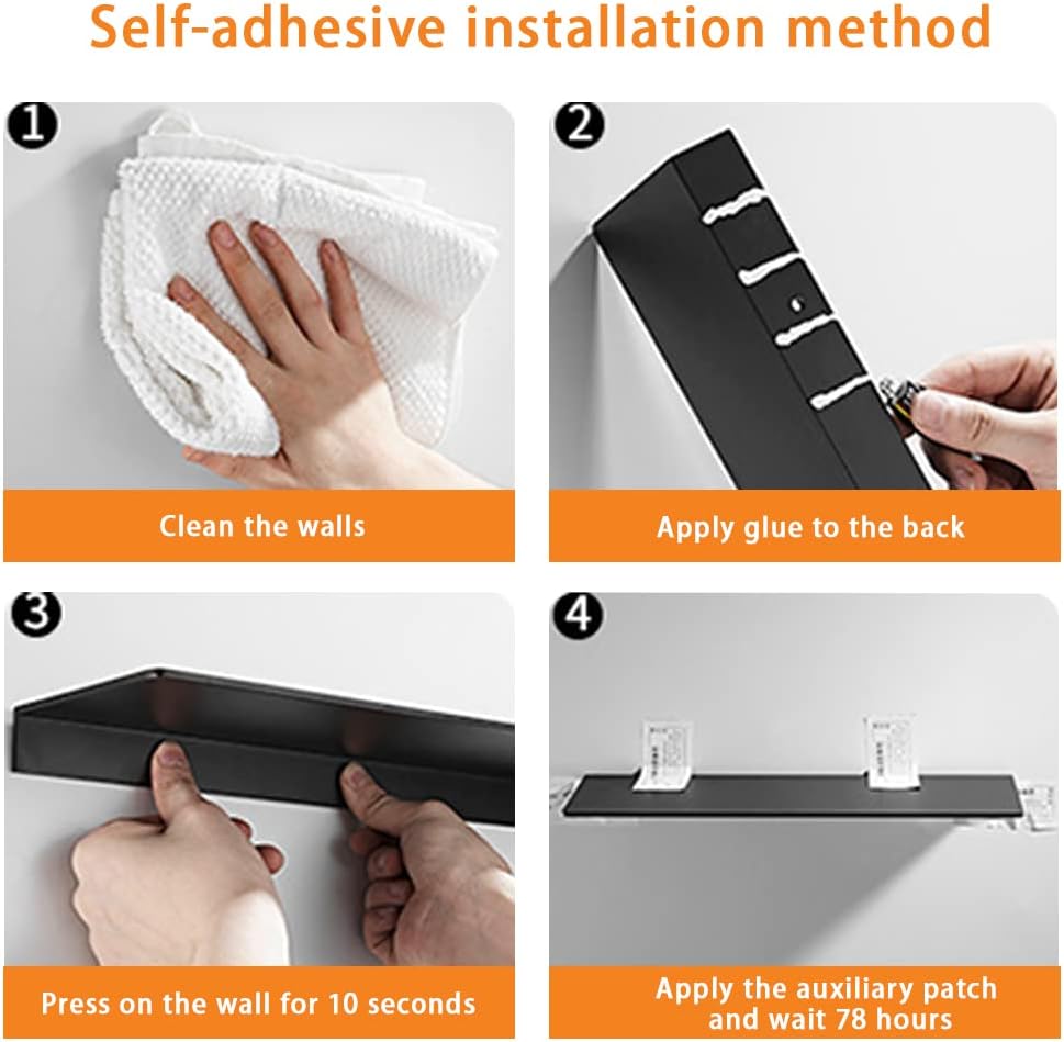 16 Inch Stainless Steel Wall Mounted Floating Shelf Decor