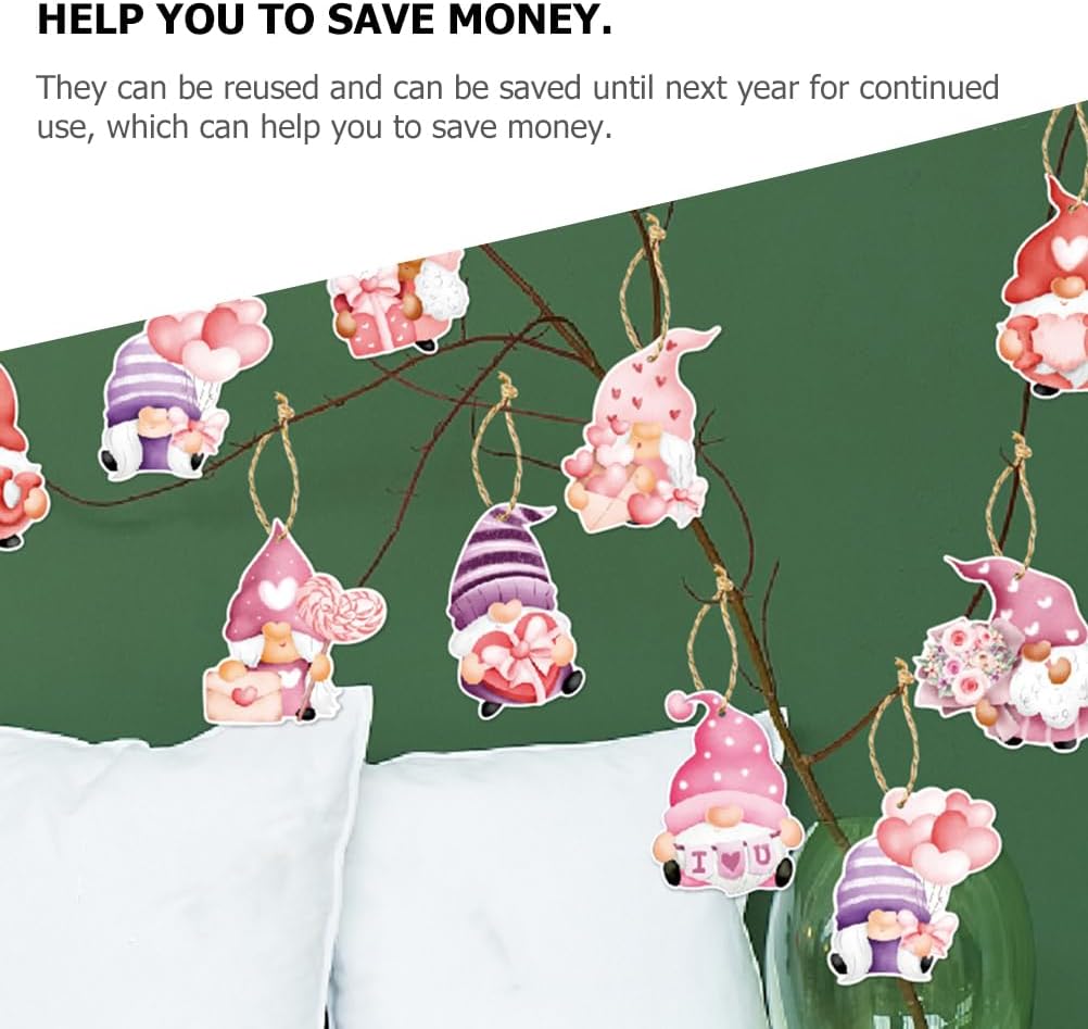 LUOZZY 16pcs Valentine Gnome Hanging Decorations