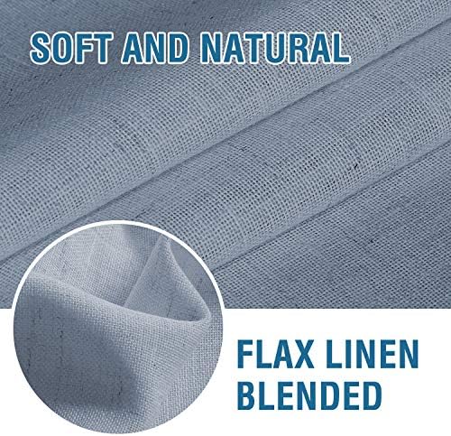HVERSAILTEX Natural Linen Semi Sheer Curtains for French Doors