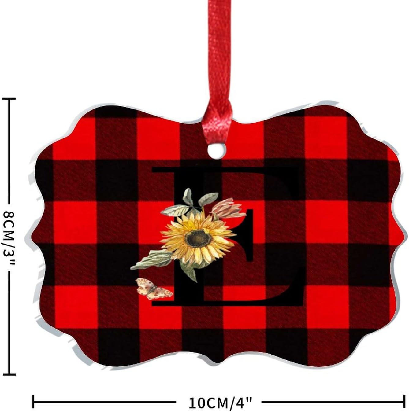 2023 Acrylic Christmas Ornament Black Monogram E