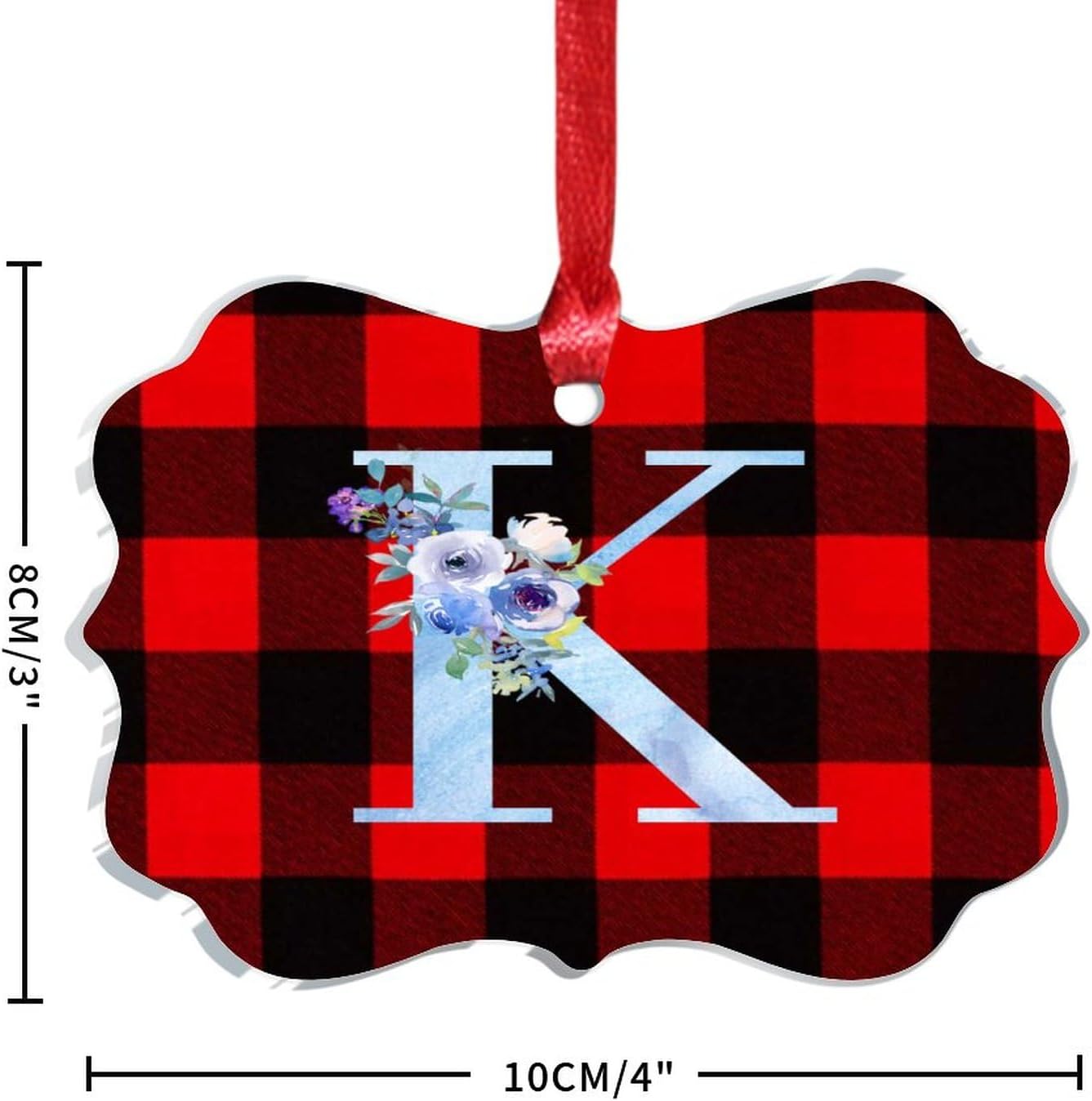 Acrylic Christmas Ornaments 2023 Monogram Initial K Hanging Baubles
