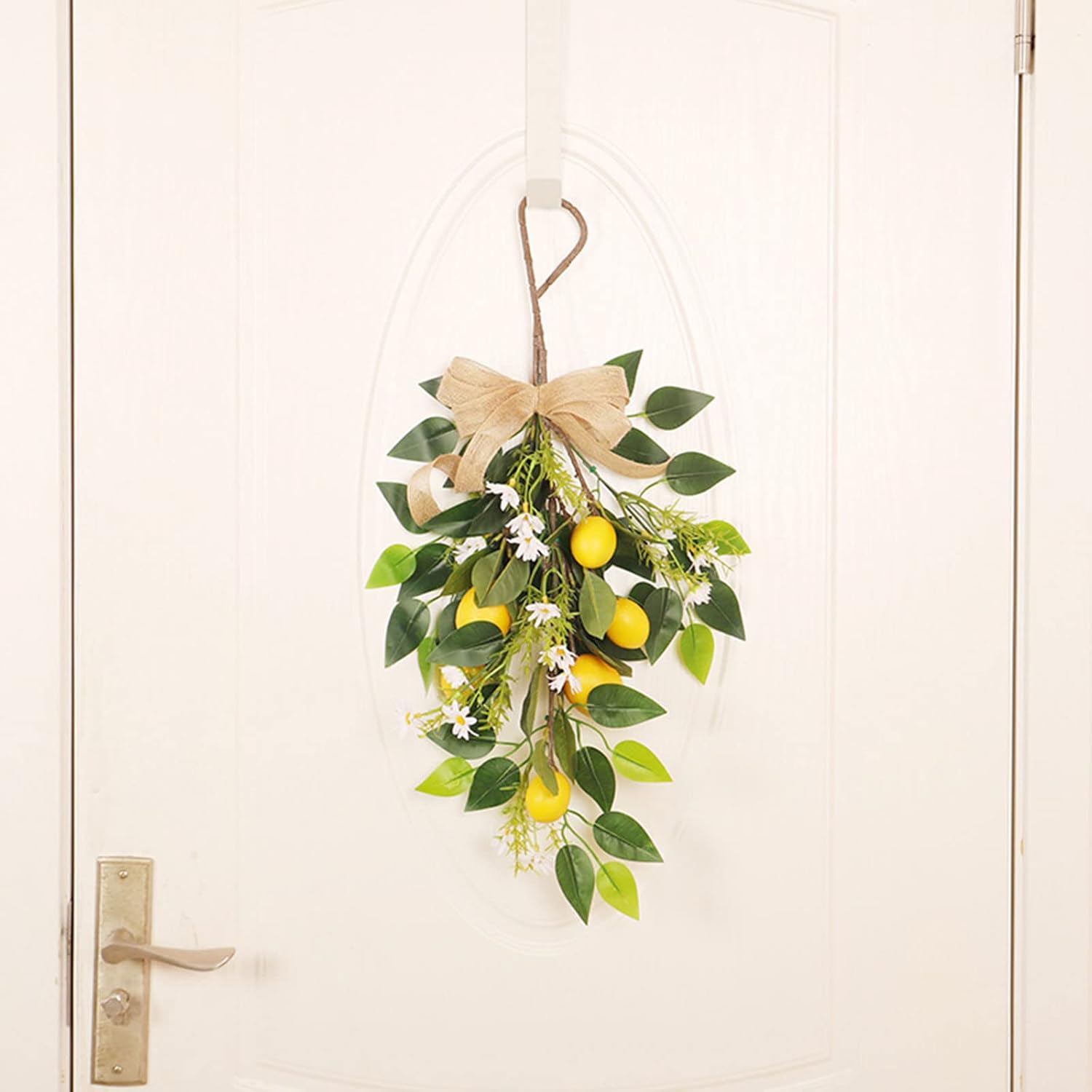236in Artificial Lemon Daisy Swag with Bow