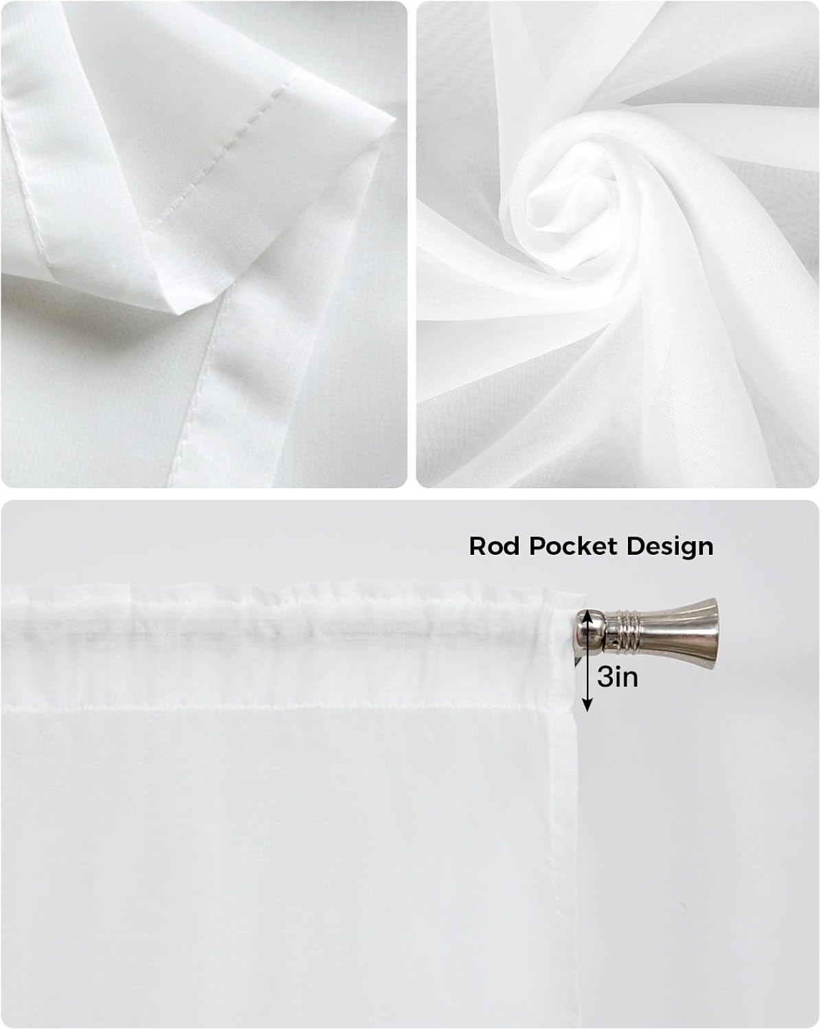 Sage Green Floral Swag Curtains 2 Panels Set