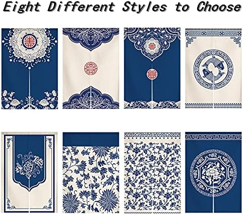 Japanese Noren Door Curtain Panel Navy Blue 29x59 Inch