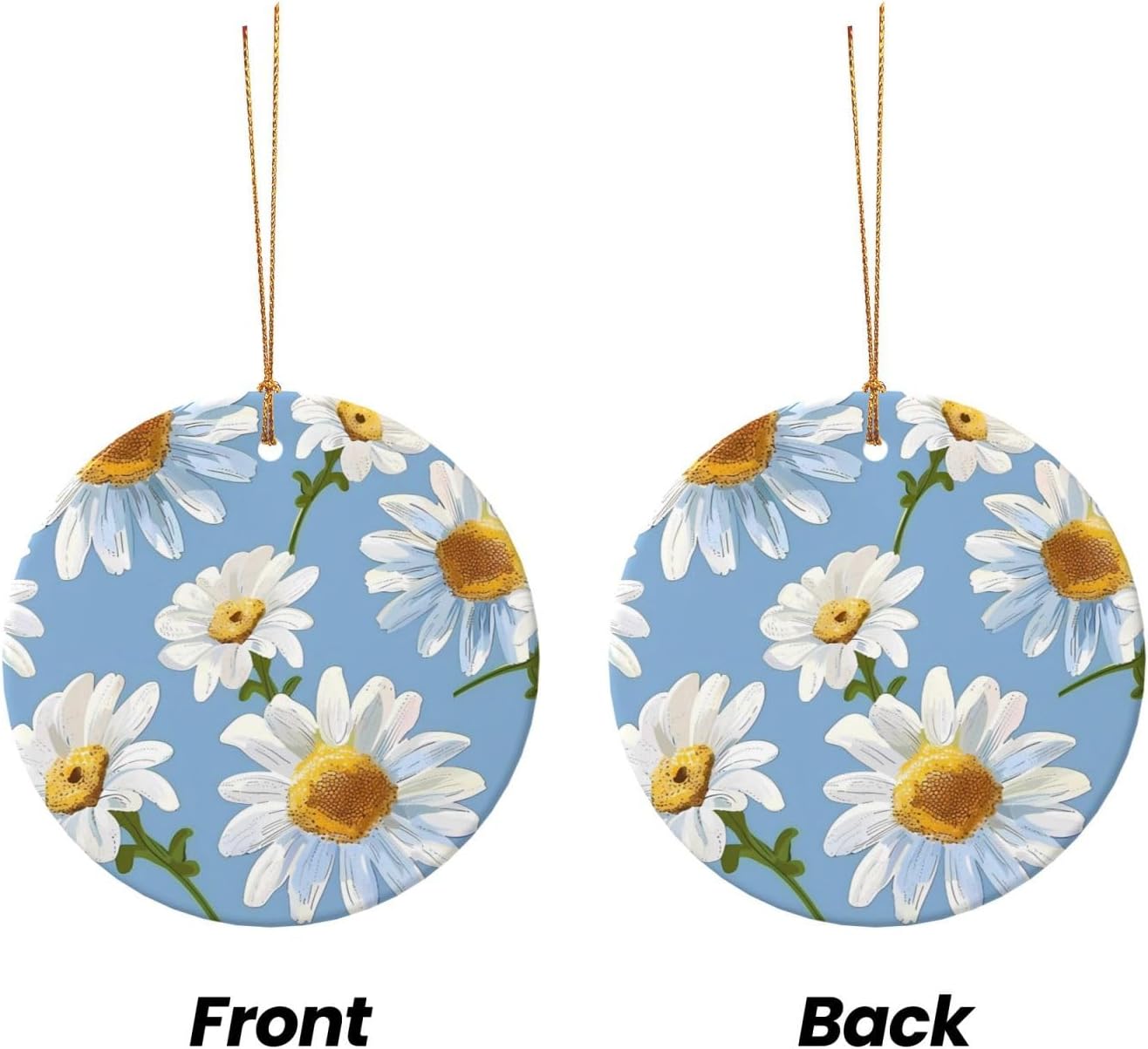 Christmas Daisy Flower Ceramic Hanging Ornaments Decor