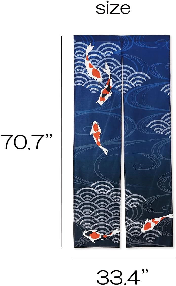 nextdesign Noren Doorway Curtain with Nishikigoi Carp Pattern