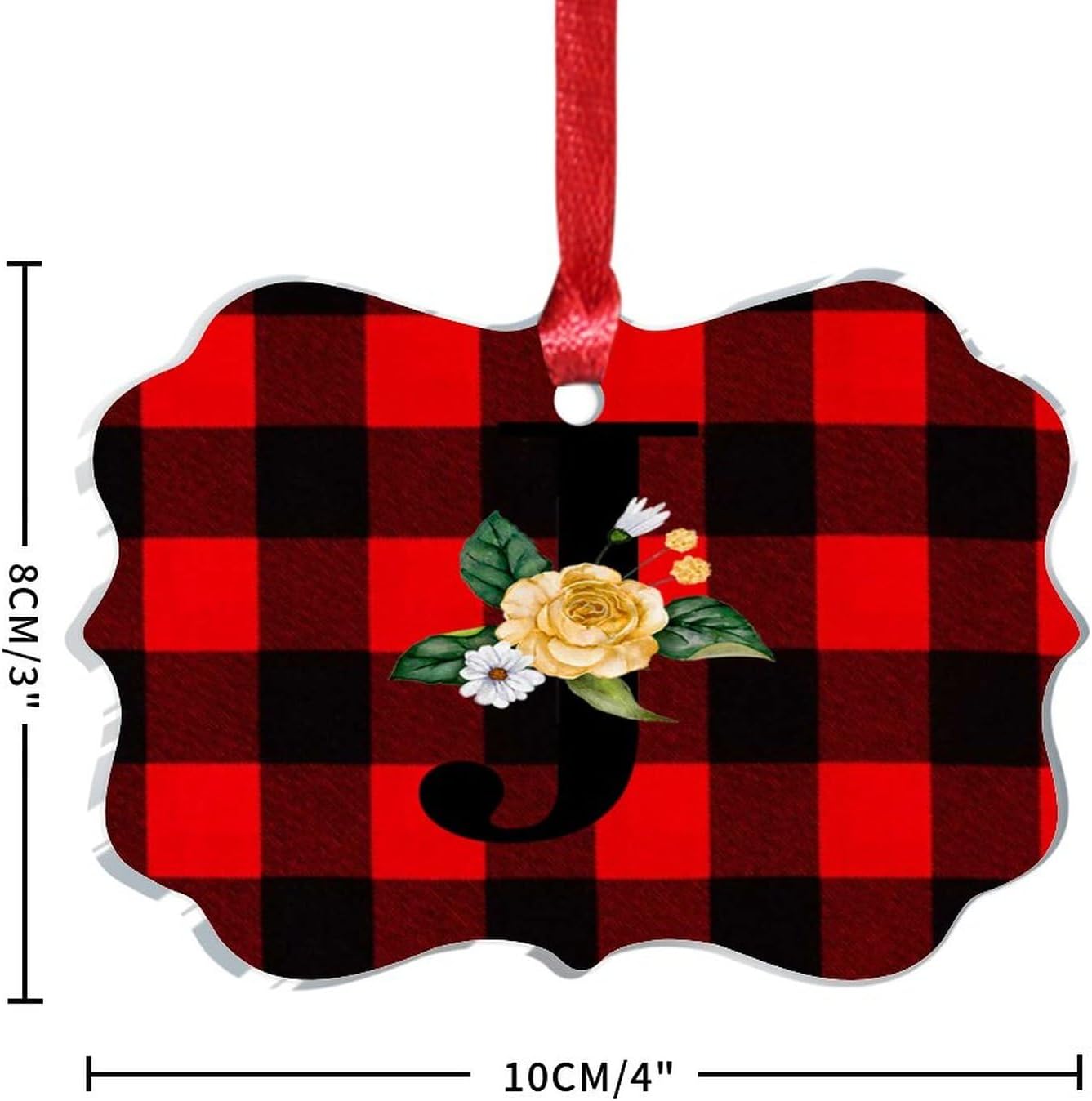 Clear Acrylic Christmas Ornaments with Initial J 2023