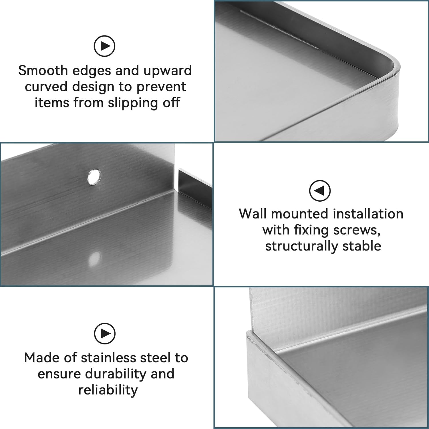 Stainless Steel Bathroom Phone Shelf Wall Mount 73x35in