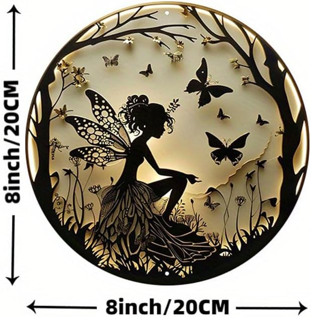 Fairy Butterfly Design 8x8 Inch Acrylic Hanging Ornament
