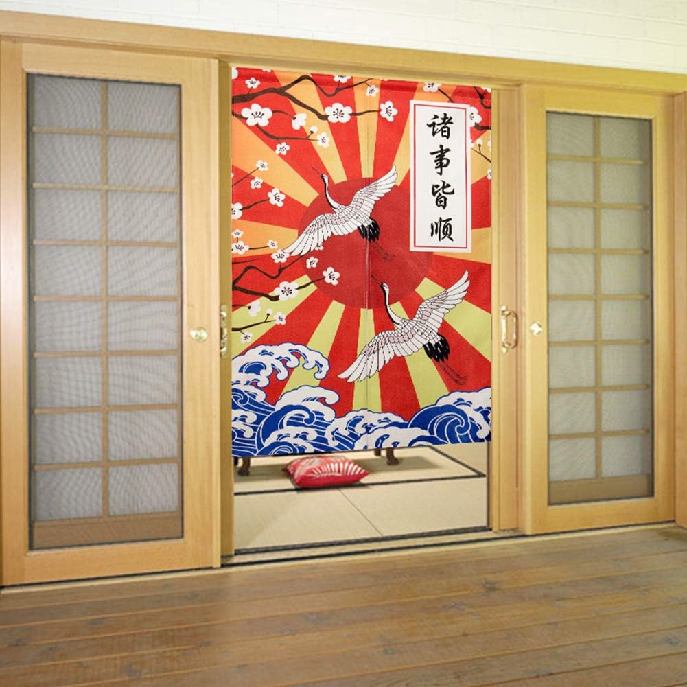 BAIHT HOME Door Curtain Cotton Linen Handcrafted Noren Panel 29x35 Inches