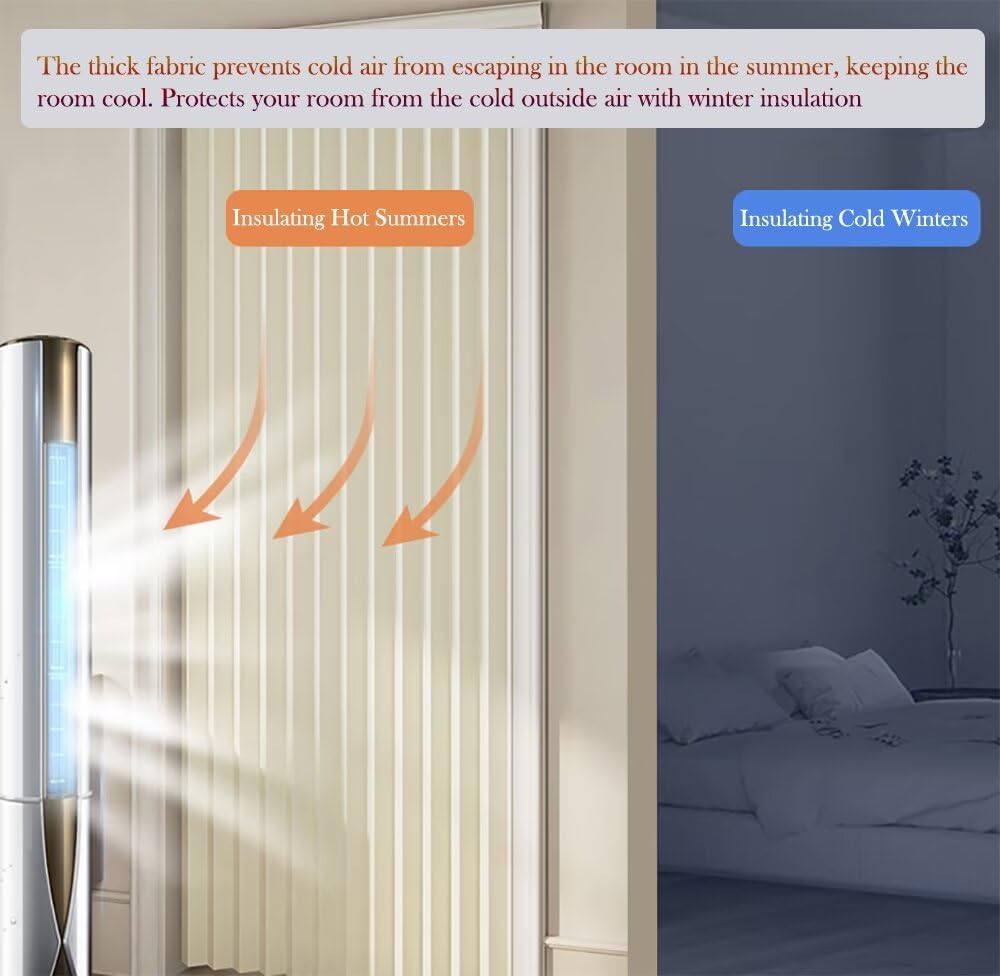Blackout Door Curtain with Hooks 59x94 Inch Panel