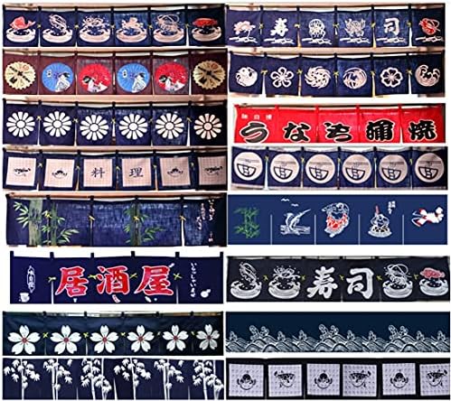 Octopus Shrimp Noren Panel 40x140cm for Restaurant Decor