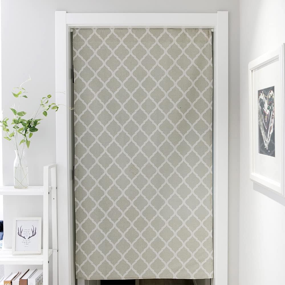 Huamengoo Geometric Door Curtain Panel 1 Piece Green Rhombus