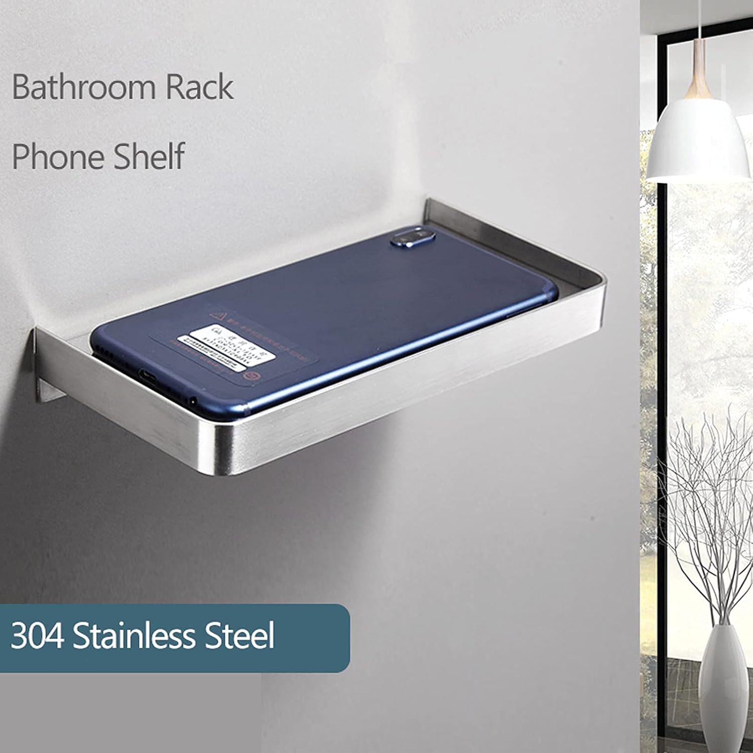 Stainless Steel Bathroom Phone Shelf Wall Mount 73x35in