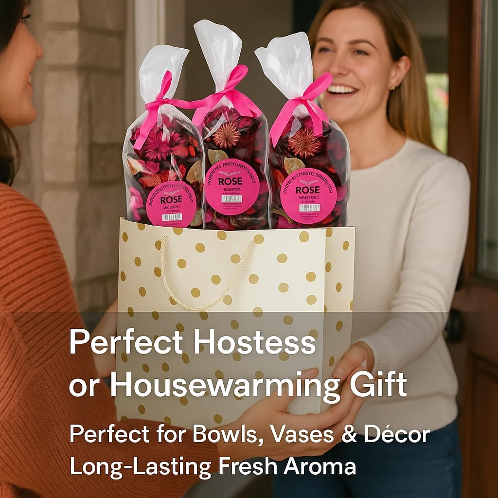 Rose Scented Potpourri Bags 2 Large Packs 84 oz Total
