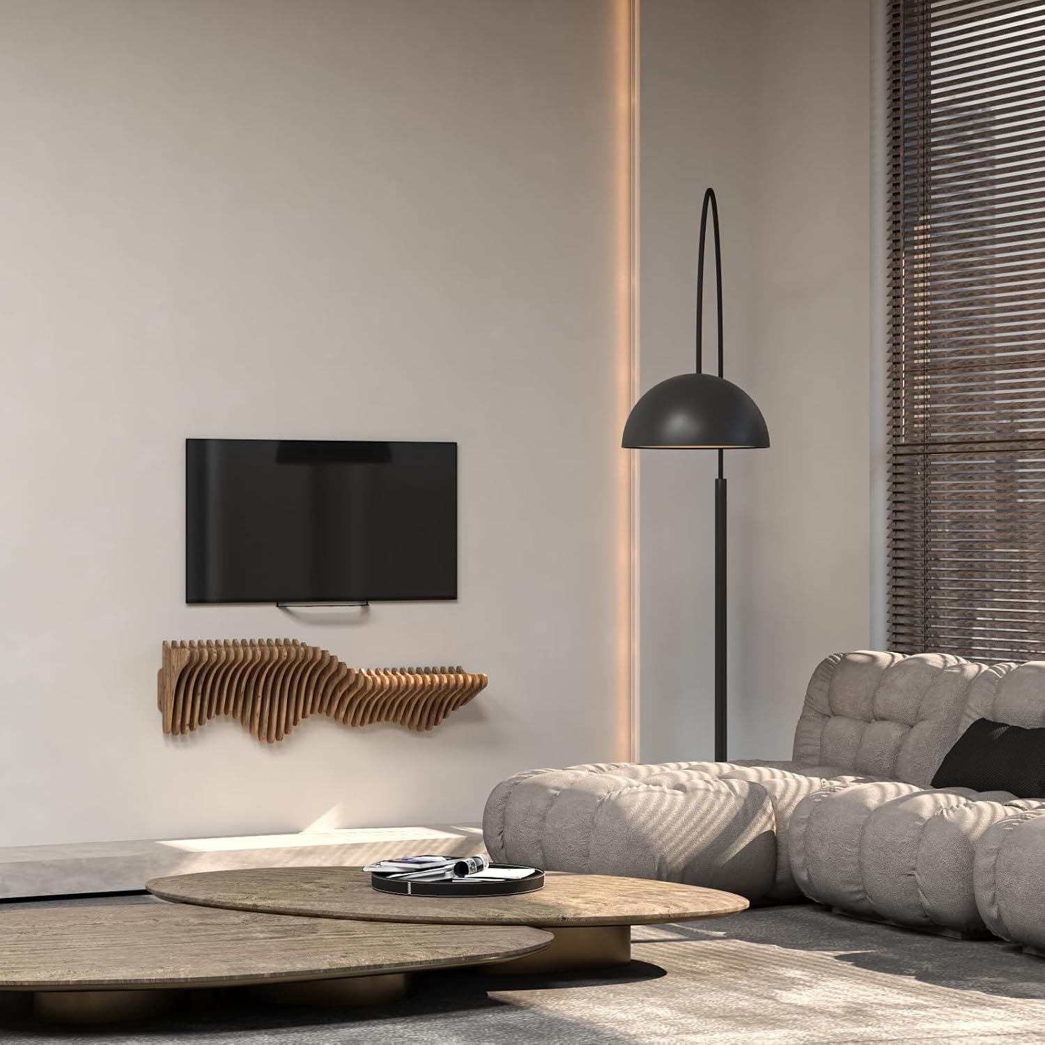 Batamex Parametric 36 Inch Floating Shelf TV Unit