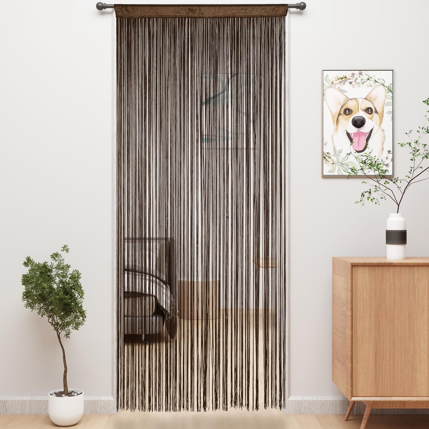 YIIBAII Door Curtains Coffee 39x79 Inch