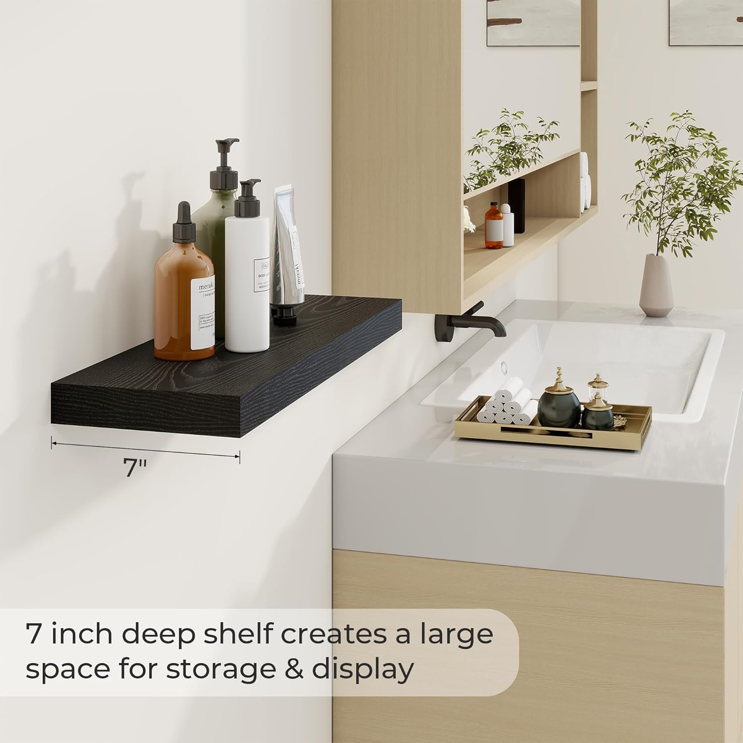 Dreamland 24 Inch Floating Shelves Set of 2 Black