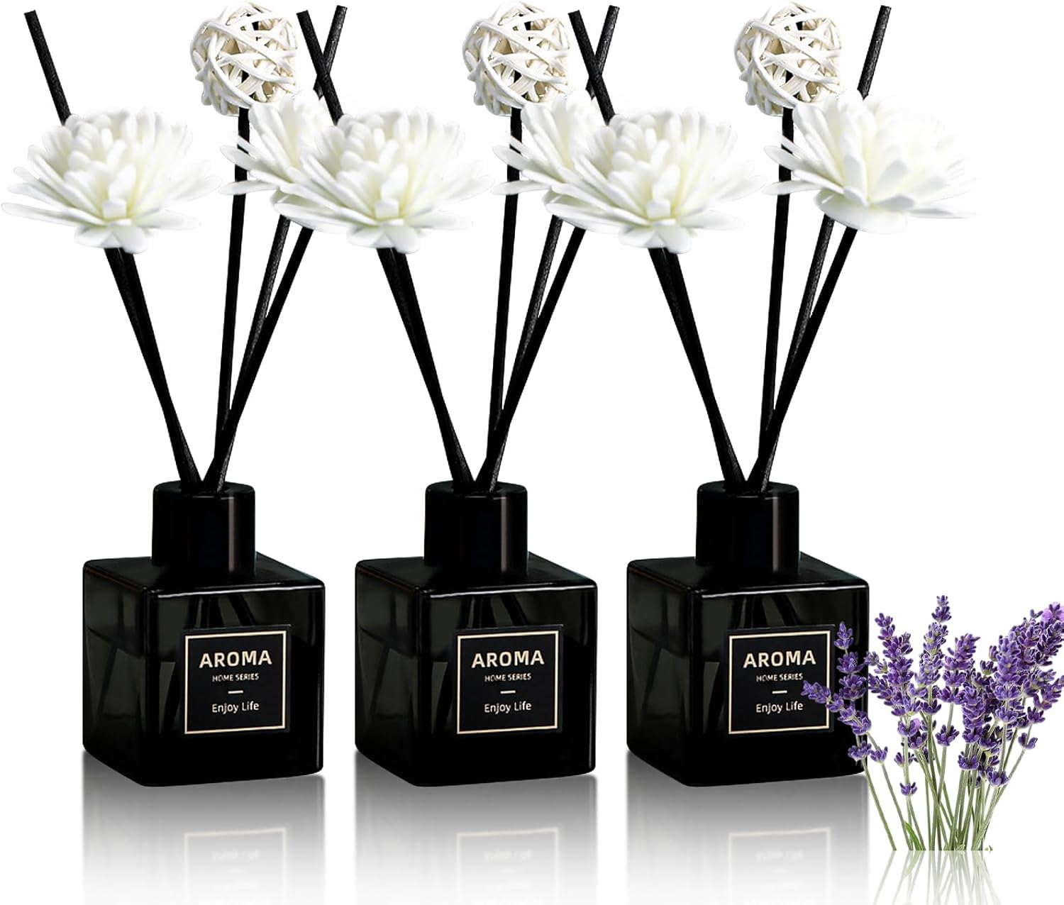 Pierides Reed Diffuser Set of 3 Lavender Scented