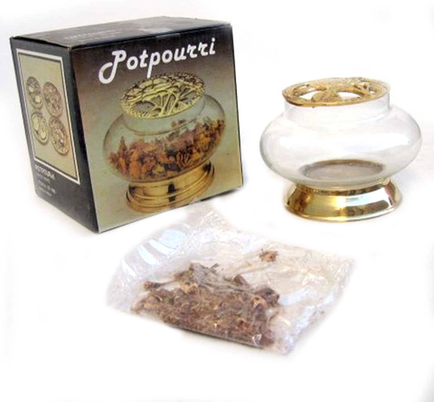 35 Inch Brass Glass Potpourri Scent Fresh Natural Decor