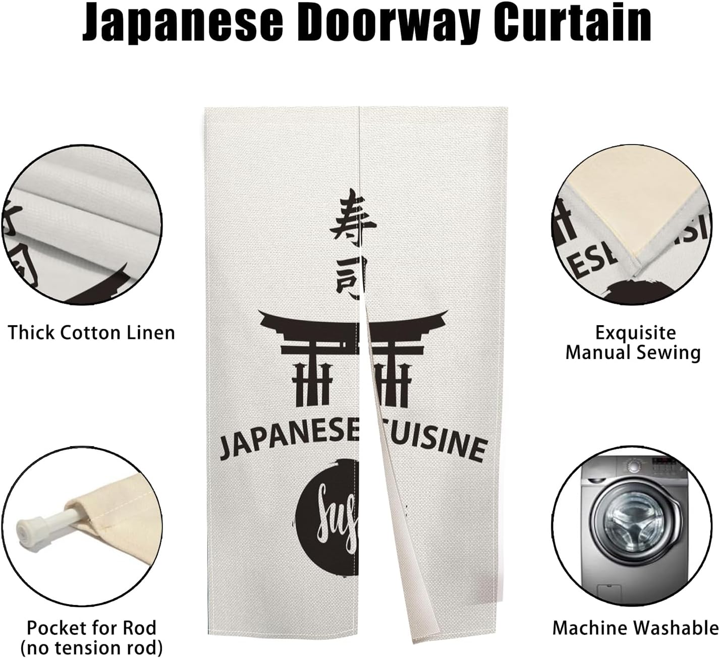 Japanese Noren Door Curtain Decor 283x472 Inches