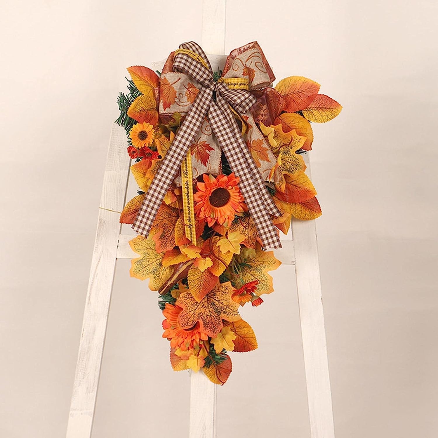 Maple Leaves Swag Wreath for Fall Decor
