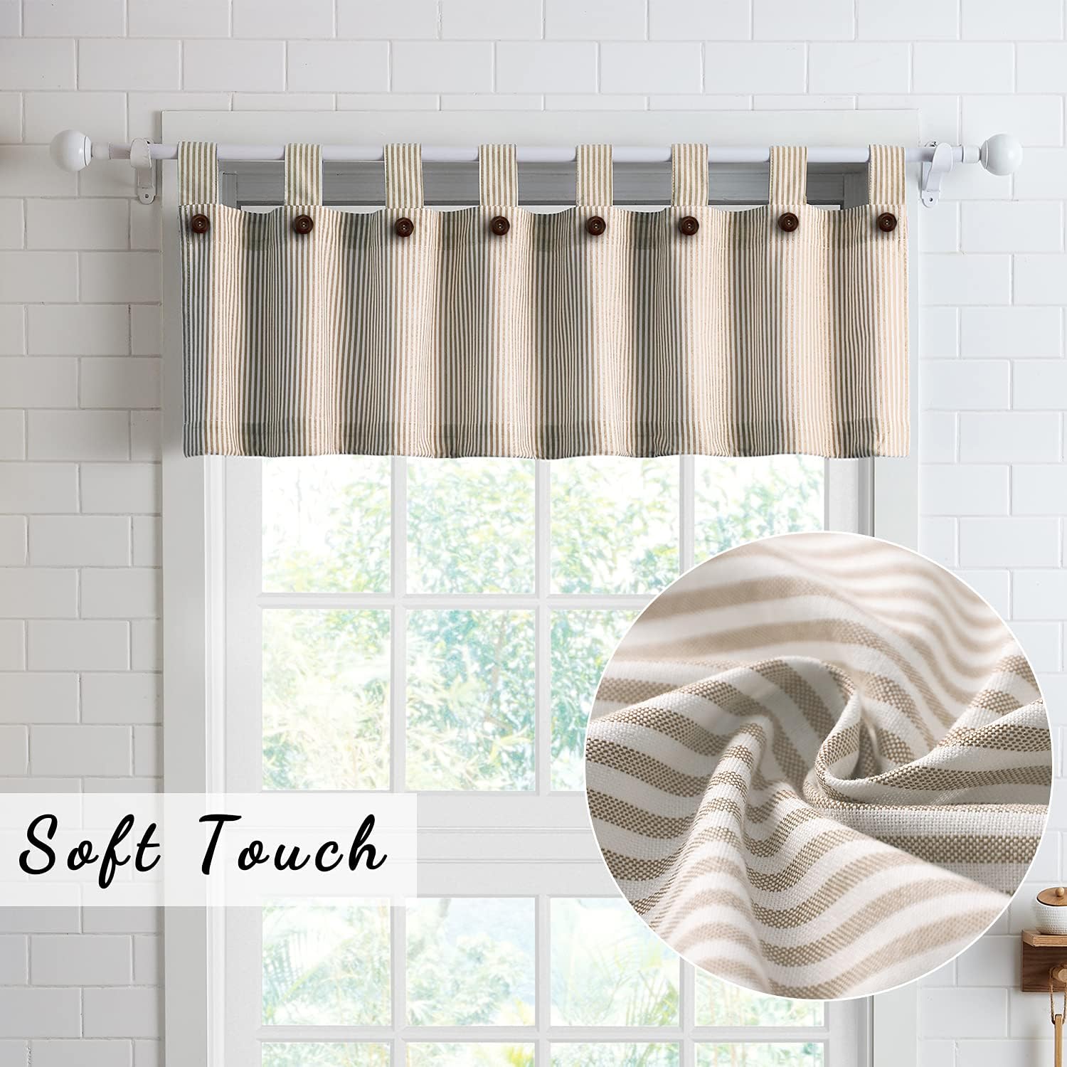 July Joy 3-Piece Cotton Tier Curtains with Valance