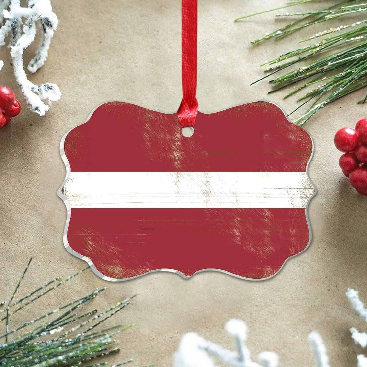 3 Inch Clear Acrylic Christmas Ornaments 2023 Latvia Decorative Baubles
