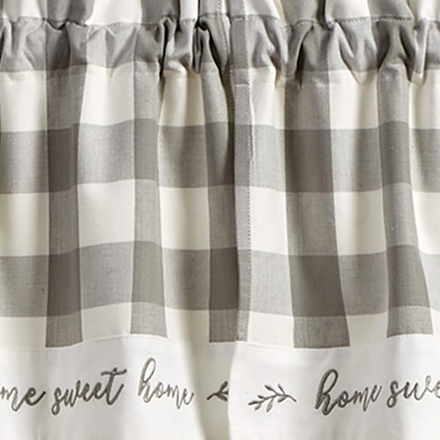 Park Designs Buffalo Check Lined Swags Dove Gray Cream