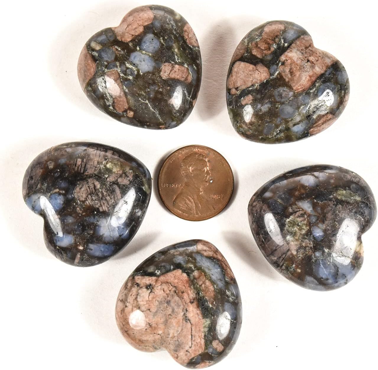 HQRP Crystal Heart Stone Collection