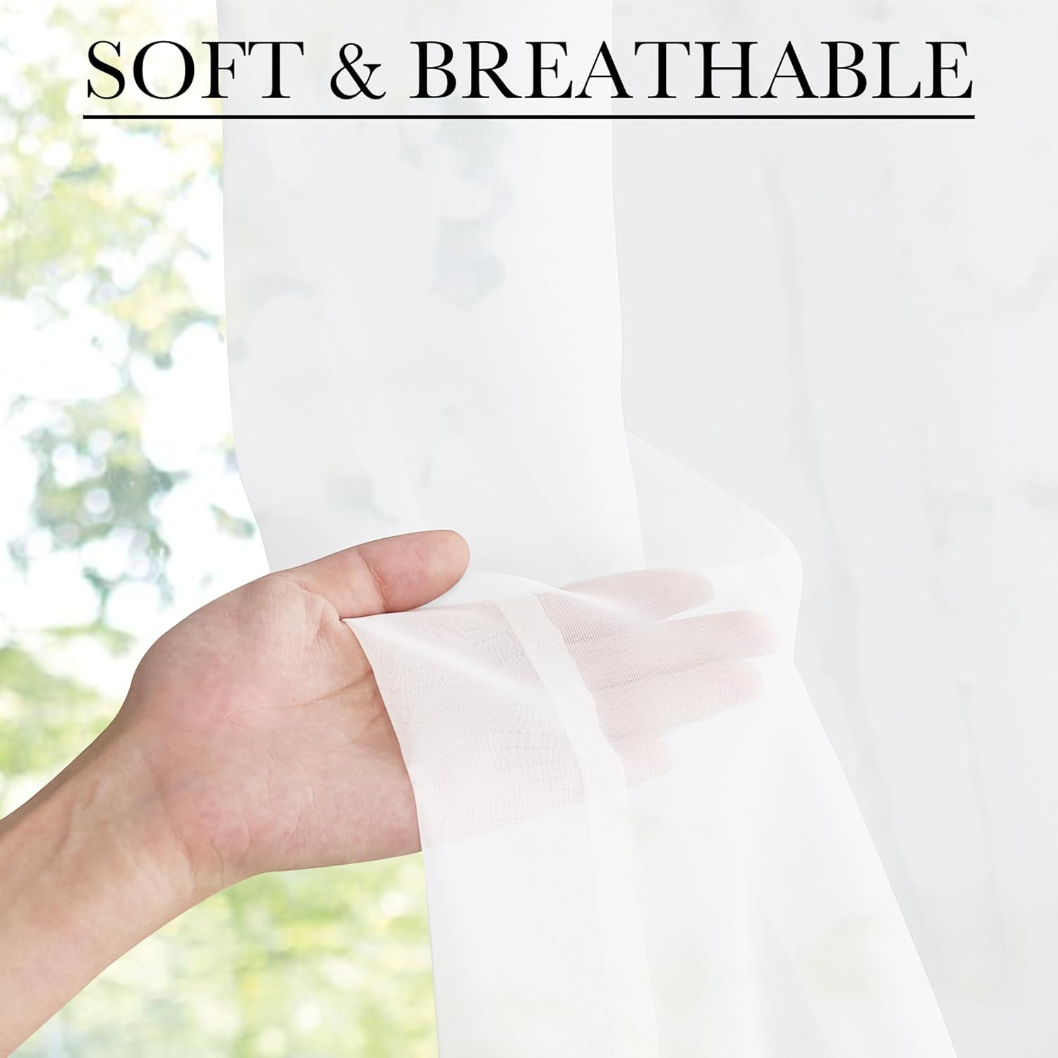 NICETOWN 2 Panels French Door Curtains Sheer Voile