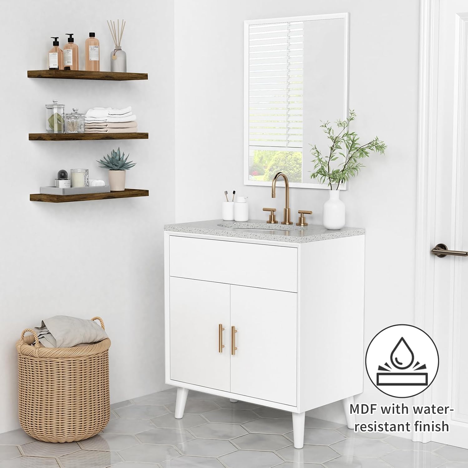 Forbena Rustic Brown Floating Shelves Set of 3