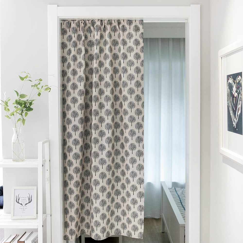 Huamengoo Geometric Door Curtain Panel Beige