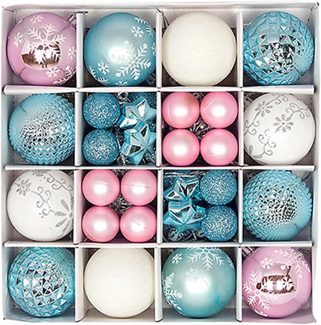 44 Piece Christmas Ball Ornaments for Holiday Decorations