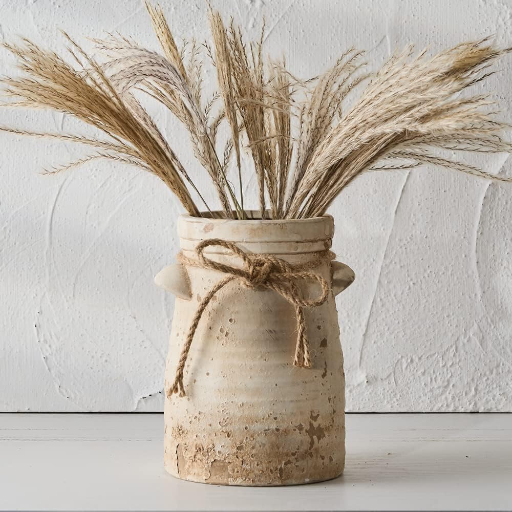 SIDUCAL Ceramic Flower Vase 8 Inch Rustic Decor